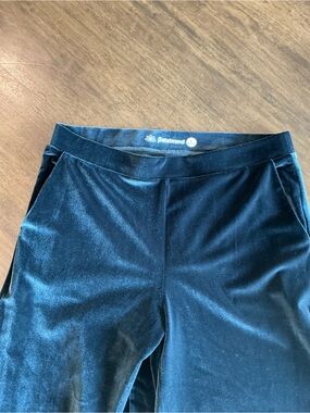 Betabrand Velvet Wide-Leg Pants Dark Blue